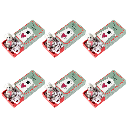 6PK Urban Koala Bear Hug Matchbox Memory Sage 5cm Gift Keepsake Present