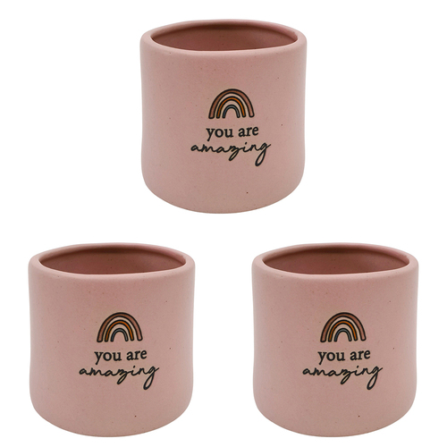 3PK Urban You are Amazing Vessel Pink 7cm Gift Keepsake Present