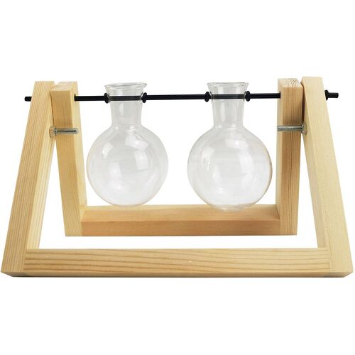 Urban Glass 21x16cm Double Propagation Plant Holder - Natural