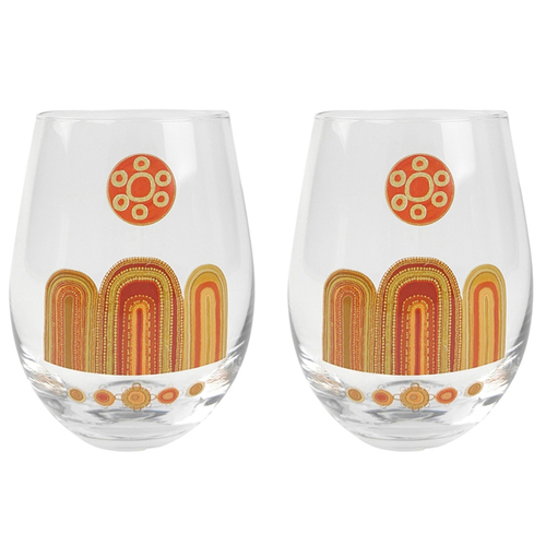 2x Urban 12cm ES Evening Star Wine Glass Drinking Cup - Orange