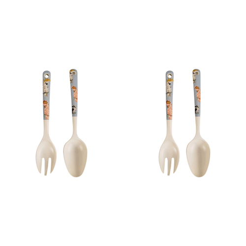 2x 2pc Urban FB Aus Birds 24cm Spoon/Fork Salad Servers Set - Blue