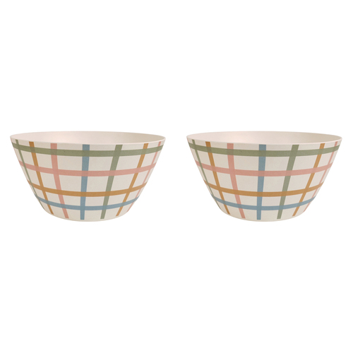 2x Urban Maldon Check 25cm Salad Bowl Kitchen Dinnerware