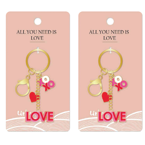 2PK Urban Products Love Keyring/Keychain Accessory Pink/White 12cm