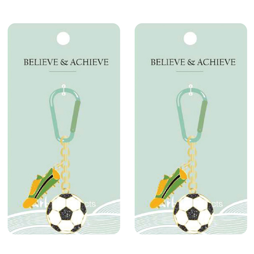 2PK Urban Products Soccer w/ Carabiner Keyring Accessory Black/Yellow 12cm