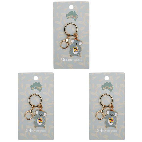 3PK Urban RT Koala Icon Keyring Grey 12cm Display Decorative Keepsake