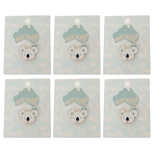 6PK Urban Koala Memento Pin Grey 2cm Display Decorative Keepsake