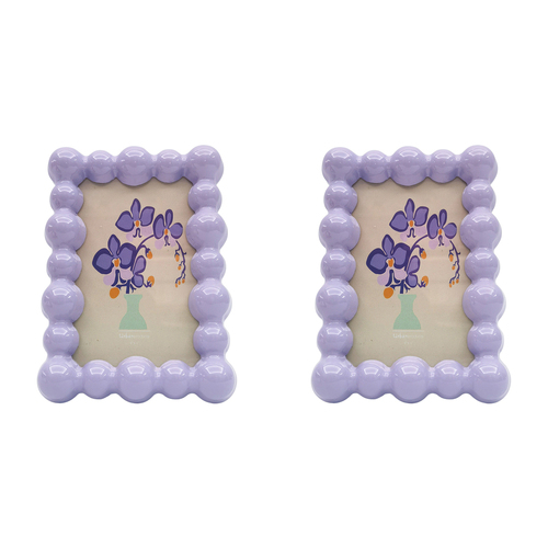 2PK Urban Lotti Bubble Frame Mauve 4x6 Inch Decorative Decor Display