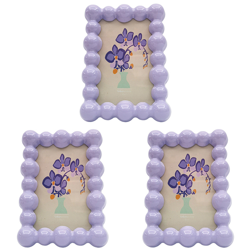 3PK Urban Lotti Bubble Frame Mauve 4x6 Inch Decorative Decor Display