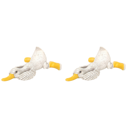 2PK Urban Laying Duck in Boots Ornament Yellow 9cm Decorative Decor