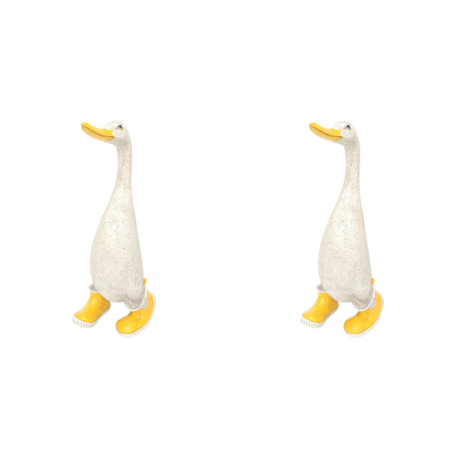 2PK Urban Standing Duck in Boots Ornament Yellow Decorative Decor