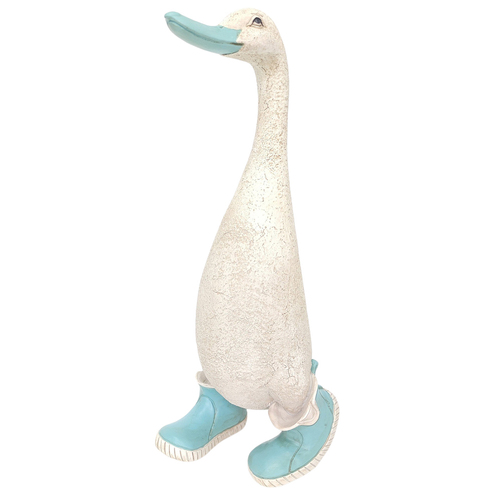 Urban Standing Duck in Boots Ornament Blue 30cm Decorative Decor