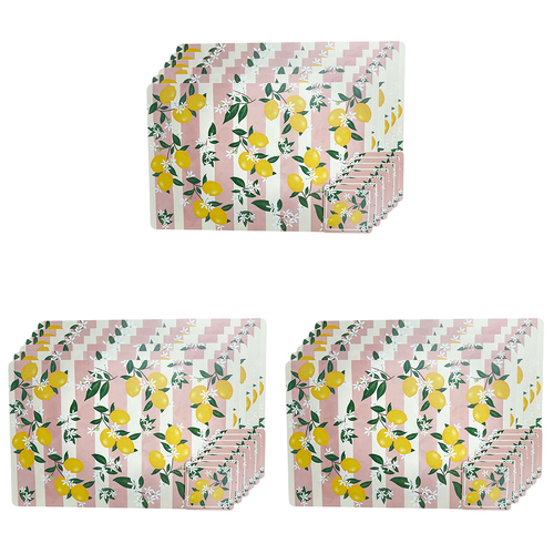 3x 12pc Urban Lemon Delicious Placemats and Coasters  Kitchen Decor Tableware