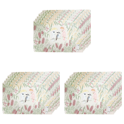 3x 12pc Urban FB Birds Placemats and Coasters Pink Kitchen Decor Tableware