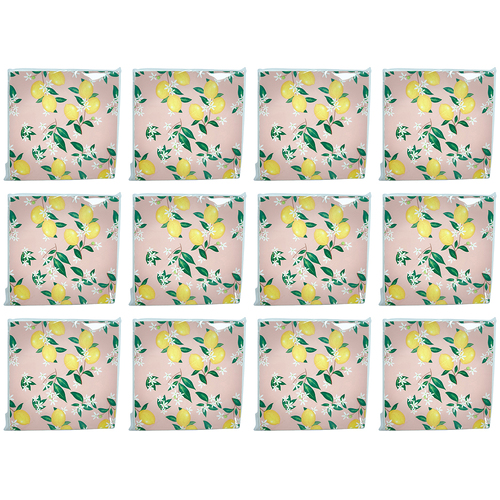 12x 20pc Urban Lemon Delicious Napkins Pink 33x33cm Kitchen Decor Tableware