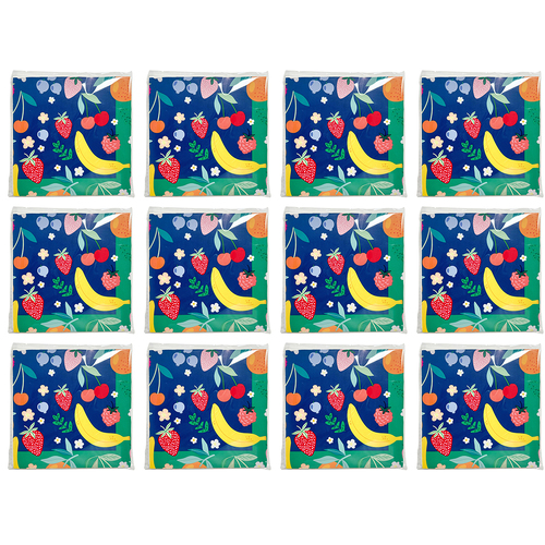 12x 20pc Urban Fruit Salad Napkins Navy 33x33cm Kitchen Decor Tableware