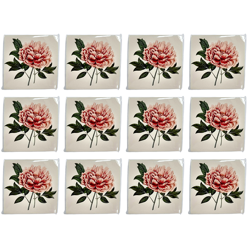 12x 20pc Urban Vintage Flower Napkins Pink 33x33cm Kitchen Decor Tableware