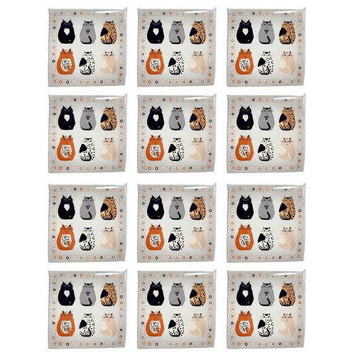 24x 20pc Urban Cat Napkins Grey 33x33cm Kitchen Decor Tableware