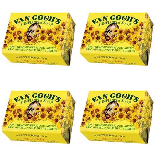 4PK Unemployed Philosophers Guild 56g Body Bar Soap Van Gogh's Sunflower