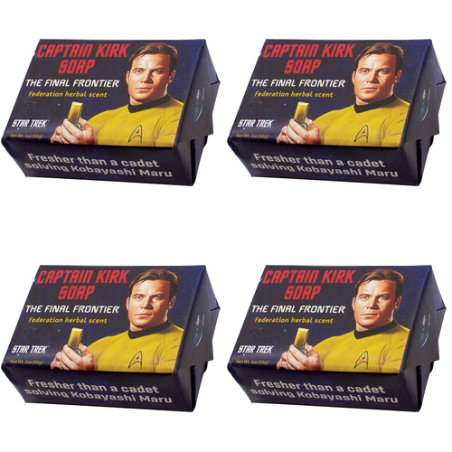 4PK Unemployed Philosophers Guild 56g Body Bar Soap Captain Kirk Boldy Go