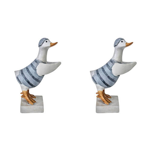 2PK LVD Duck Diving Resin Figurine Home/Lounge Decor Set 16cm