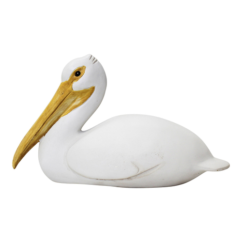 LVD Resin 32cm Seated Pelican Home Decorative Figurine - White