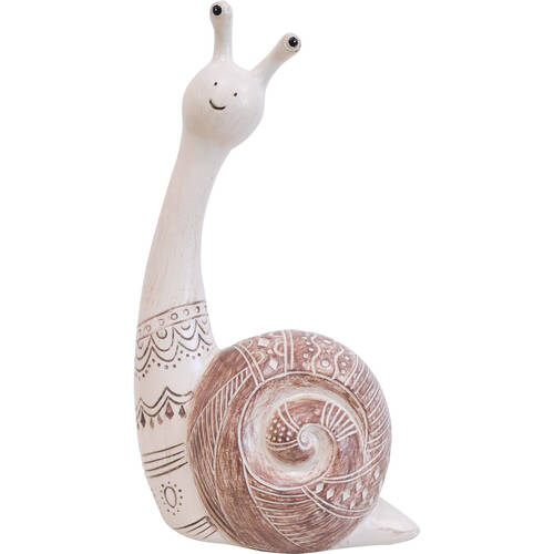 LVD Tall Snail Resin Figurine Medium Home Decor 13x23cm - Bolt