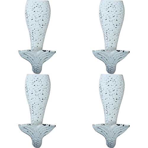 4PK LVD Hook Mermaid White Decorative Wall Hangers Home Organisation