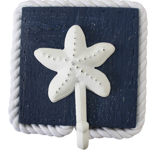 LVD Starfish Hook Wood/Metal 16cm Wall Hanging Decor Organiser