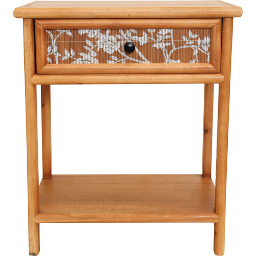 LVD 52x61cm Bamboo Blossom Side Table Home Decor - Brown