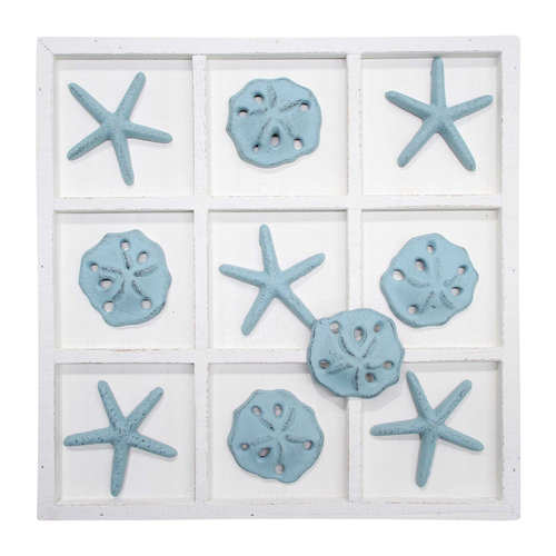 LVD MDF Metal 36cm Starfish Tic Tac Toe Tabletop/Wall Decor - Blue