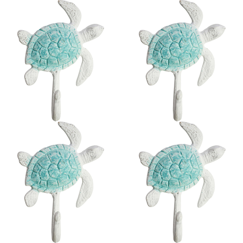 4PK LVD Hook Turtle Aqua Decorative Wall Hangers Home Organisation