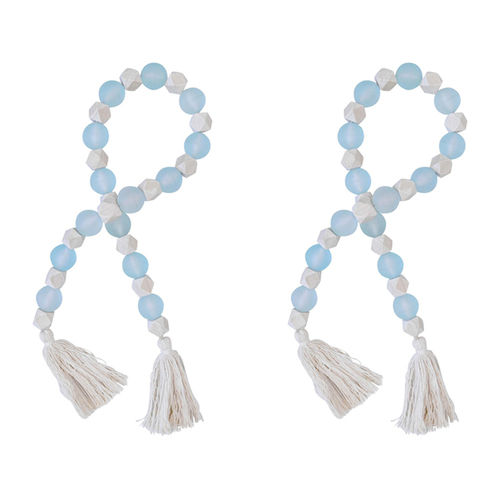 2PK LVD Resin Bead Tassel Home/Lounge Decor 90cm - Sky