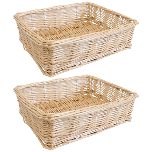 2PK LVD Tray Utility Hamper Basket Rectangle Medium Willow - Natural