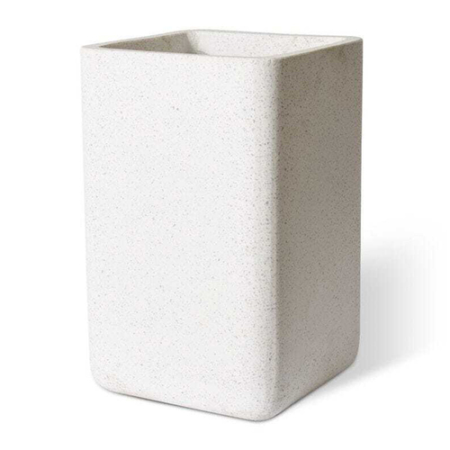 E Style Terrazzo Miles 60cm Tall Planter w/ Hole Decor - White