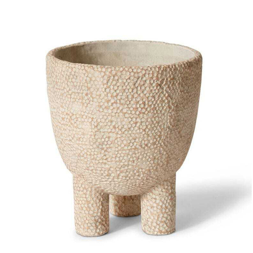 E Style Cooper 20cm Cement Plant Pot Decor - Cream