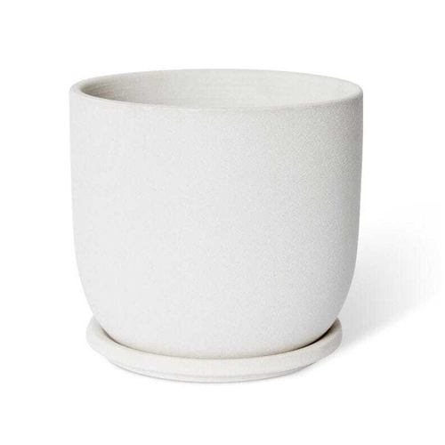 E Style Allegra 19cm Ceramic Plant Pot w/ Saucer Decor - White