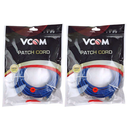 2PK V-Com Utp Cat5E Ethernet Cable - Blue 5M