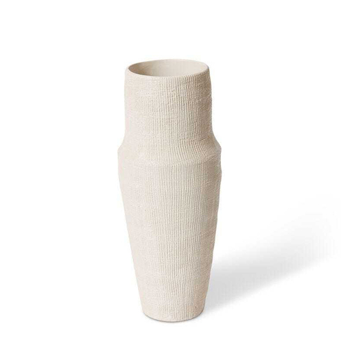 E Style 35cm Ceramic Atlas Flower Vase Decor - Hessian White