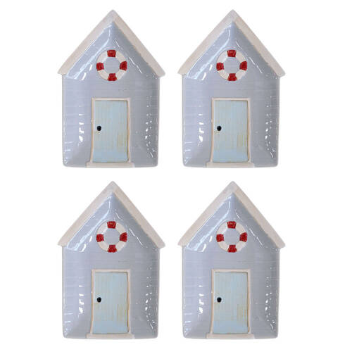 4PK LVD Beach House Ceramic Plate Tabletop Home Display Decor 24.5x16.5cm