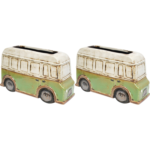 2PK LVD Planter Bus Decorative Flower Plant Pot Home Decor