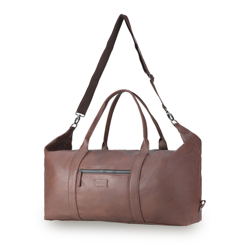 Tosca Vegan Leather Duffle Travel Carry All Bag - Chocolate