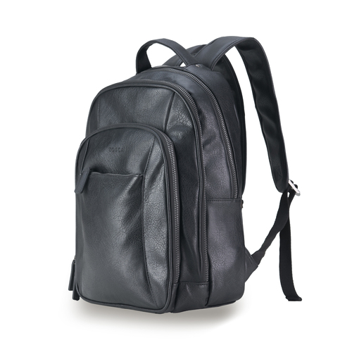 Tosca Vegan Leather Backpack Mens Travel Bag - Black