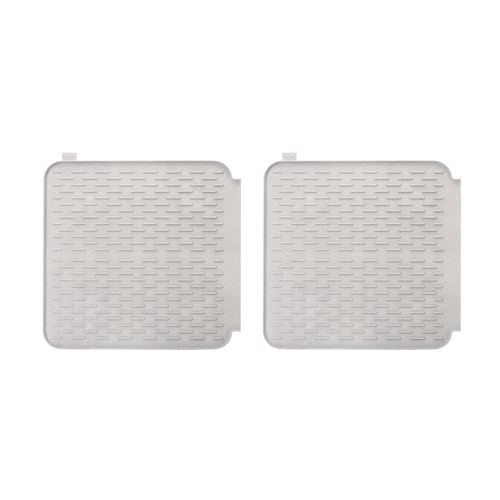 2x Vigar Rengo Silicone Anti-Slip 32.5x31.5cm Dish Mat - Grey