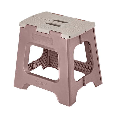 Vigar Compact Foldable 32cm Plastic Step Stool - Raisin in the Sun