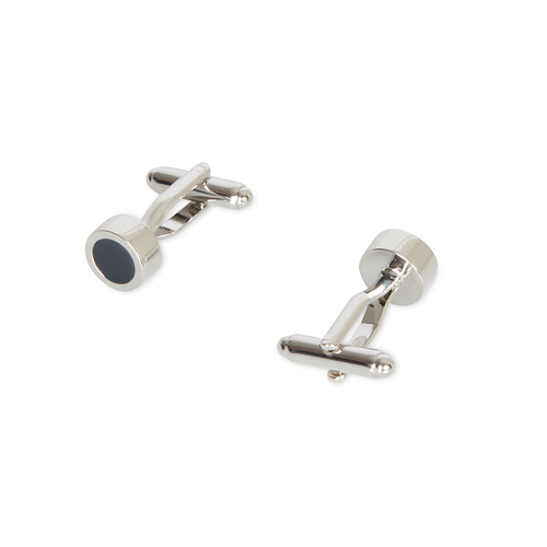 Van Heusen Men's Small Round Navy Cufflinks Silver