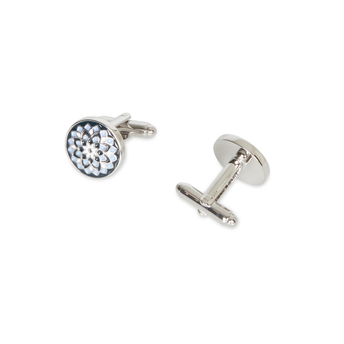 Van Heusen Men's Circle Round Shirt T-Bar Cufflinks Silver