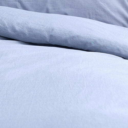 Canningvale King Bed Vintage Softwash Cotton Quilt Cover Set Denim Melange