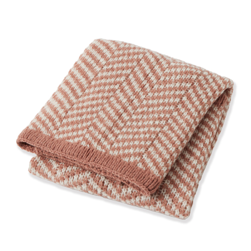 Nordic Kids Sienna 80x100cm Wool Blend Baby Blanket - Rosewood