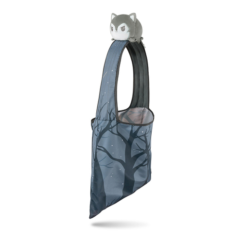 Tee Turtle Plushie Tote Bag Gray Forest Tote Bag and Gray Wolf Plushie