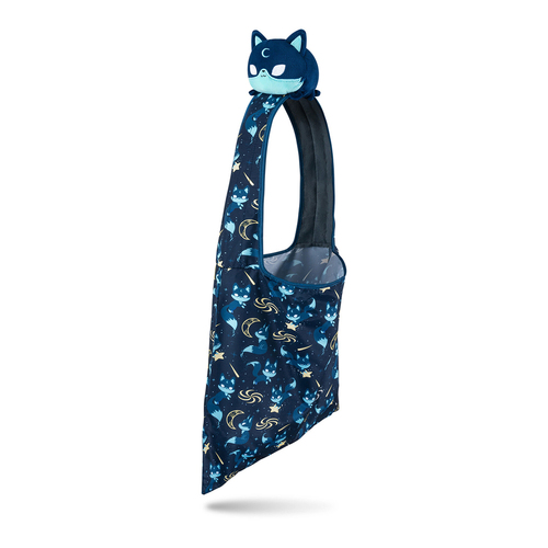 Tee Turtle Plushie Tote Bag Blue Tote Bag and Dark Blue Moon Fox Plushie